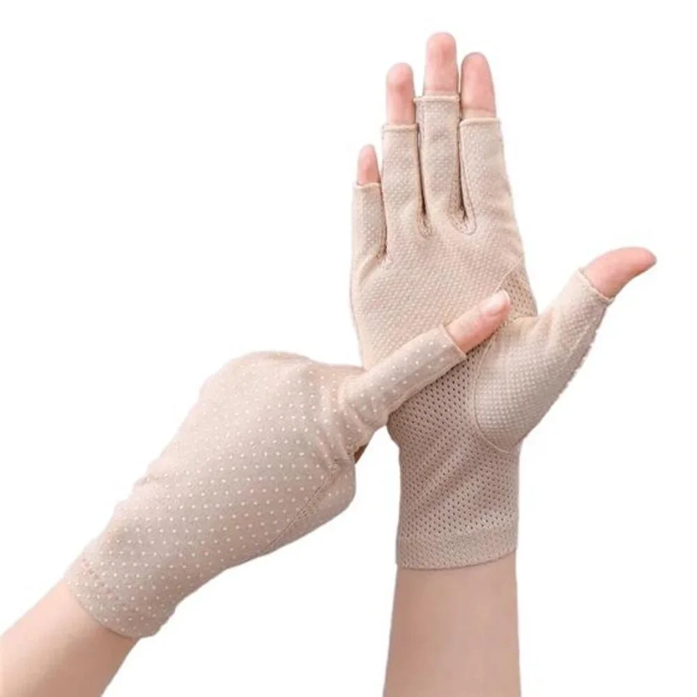 women uv protection fingerless gloves driving sun block breathable summer